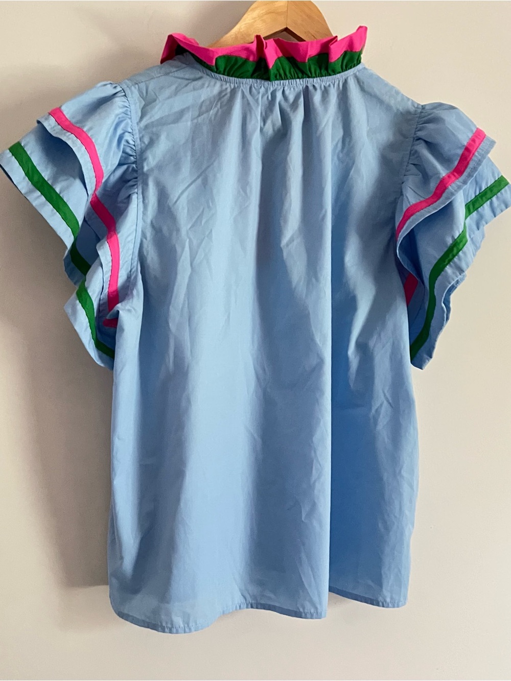 Entro Noelle Flutter Sleeve Top Multicolor Womens Size Medium - Picture 4 of 6